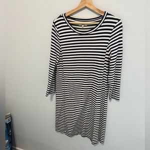 Madewell // Navy and Cream Striped Dress // Size Medium